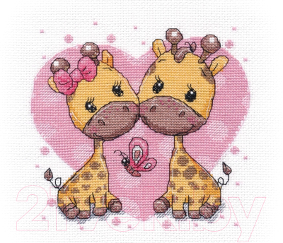 Набор для вышивания Овен Влюбленные жирафики / 1275В