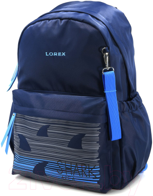 Школьный рюкзак Lorex Ergonomic M12 Shark In Dark LXBPM12-SD (синий)