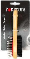 Щетка-расческа для животных For Friends Двусторонняя с деревянной ручкой / 98302 M - 