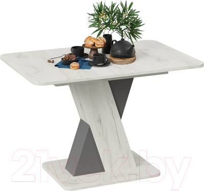 Обеденный стол ТриЯ Люксембург тип 3 (дуб крафт белый/серый)