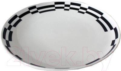 Тарелка закусочная (десертная) Thun 1794 Tom Черно-белые полоски / ТОМ0003 (19см)