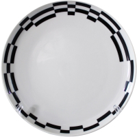 Тарелка столовая обеденная Thun 1794 Tom Черно-белые полоски / ТОМ0002 (26см) - 