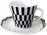 Чашка с блюдцем Thun 1794 Tom Черно-белые полоски / ТОМ0008 - 