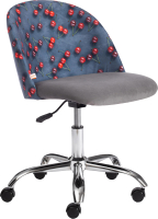 Кресло офисное Tetchair Melody (ткань/флок, серый/Botanica 08 Cherry/29) - 