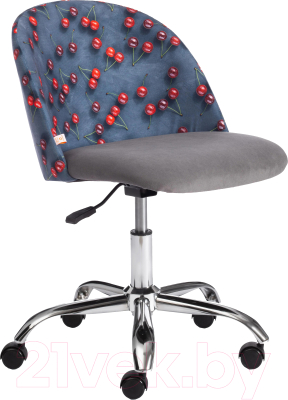 Кресло офисное Tetchair Melody (ткань/флок, серый/Botanica 08 Cherry/29)