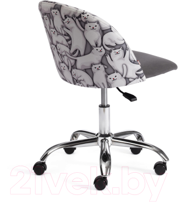 Кресло офисное Tetchair Melody (ткань/флок, серый/Cats/29)