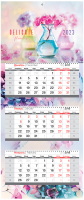 Календарь настенный OfficeSpace Premium Delicate flowers 2023г / 338139 - 