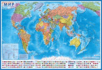 Настенная карта Globen Мир политическая 1:28млн / КН044