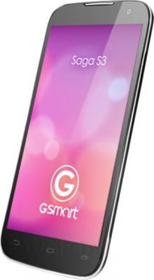 Смартфон Gigabyte GSmart Saga S3 (черный) - полубоком