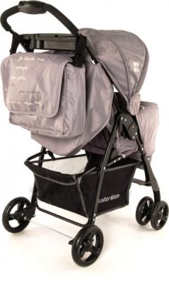 Детская прогулочная коляска Lider Kids B110 (Blue-Gray) - вид сзади (цвет серый)