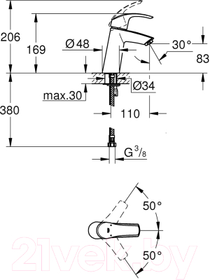 Смеситель GROHE Eurosmart 23324001