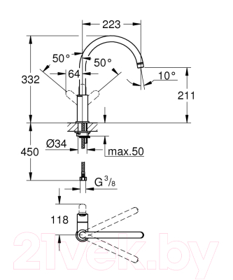 Смеситель GROHE BauEdge 31367000