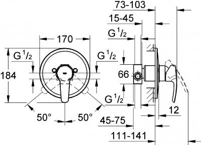 Смеситель GROHE Eurostyle 33635001 - схема