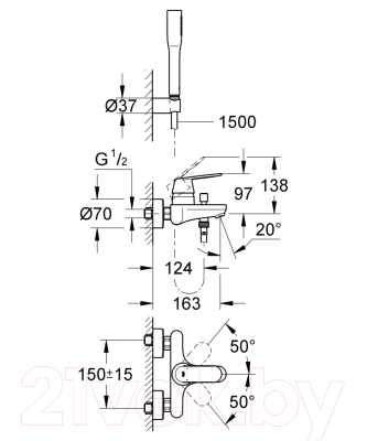 Смеситель GROHE Eurosmart Cosmopolitan 32832000