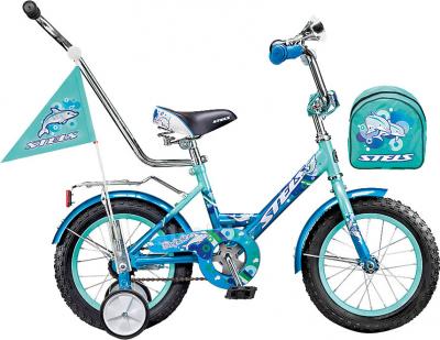 Детский велосипед с ручкой STELS Dolphin 12 (Sea Wave) - общий вид