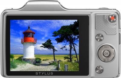 Компактный фотоаппарат Olympus SZ-15 (серебристый) - дисплей