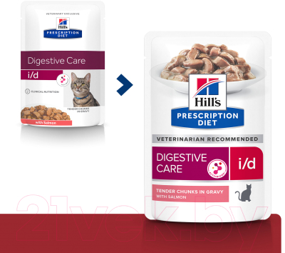 Влажный корм для кошек Hill's Prescription Diet i/d Feline with Salmon (85г)