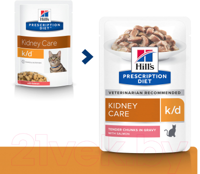 Влажный корм для кошек Hill's Prescription Diet k/d Feline with Salmon (85г)