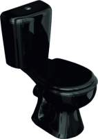 Унитаз напольный Керамин Гранд Алкапласт (черный, с полипропиленовым сиденьем) - 