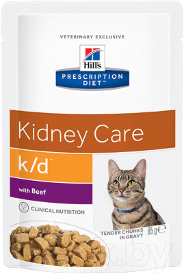 Влажный корм для кошек Hill's Prescription Diet k/d Feline with Beef (85г)