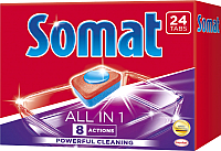 

Таблетки для посудомоечных машин Somat, All in One