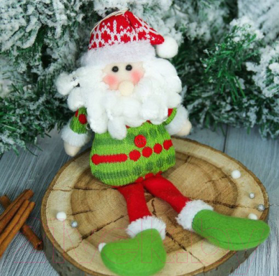 Подвеска новогодняя Зимнее волшебство Дед Мороз / 2357083 (зеленый)