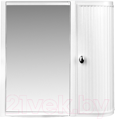 Шкаф с зеркалом для ванной Berossi Hilton Premium Right НВ 33701000 (снежно-белый)
