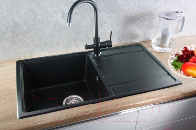 Мойка кухонная GRANULA GR-7804 (черный)