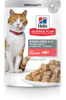 Влажный корм для кошек Hill's Feline Young Adult Sterilised Cat with Salmon (85г) - 