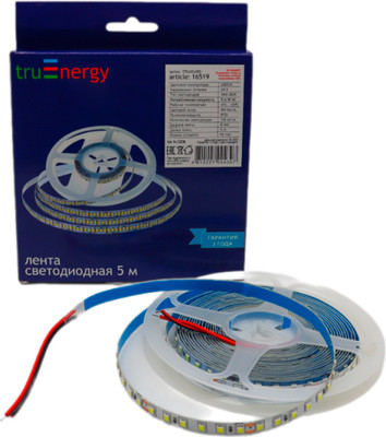 Светодиодная лента Truenergy 24V-120D 9.6W/m 6000K IP20 / 16519 (5м) - 