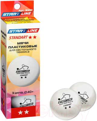 Набор мячей для настольного тенниса Start Line Standart 2 New / 8337 (3шт, белый)