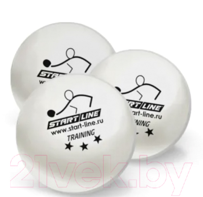 Набор мячей для настольного тенниса Start Line Training 3 New / 8338 (3шт, белый)