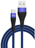 Кабель TFN TFN-CFZMICUSB1MBL (1м, черный/синий) - 