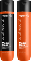 Набор косметики для волос MATRIX Total Results Mega Sleek Шампунь 300мл+Кондиционер 300мл - 