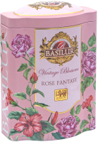 Чай листовой Basilur Винтажные цветы Розовая фантазия зеленый (100г) - 