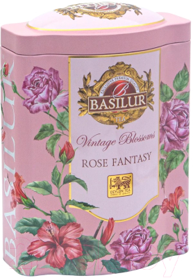 Чай листовой Basilur Винтажные цветы Розовая фантазия зеленый (100г)