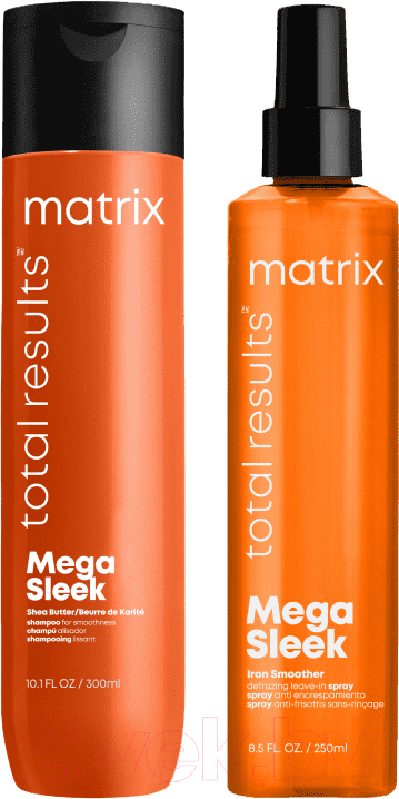 Набор косметики для волос MATRIX Total Results Mega Sleek Спрей 250мл+Шампунь 300мл