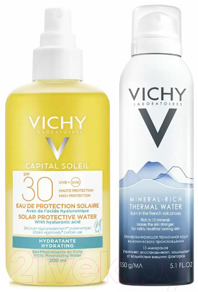Набор косметики для лица Vichy Спрей солнцезащитный SPF30 200мл+Термальная вода 150мл