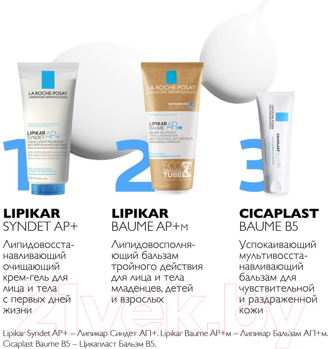 Набор косметики для тела La Roche-Posay Lipikar Бальзам для тела AP+M Eco 200мл+Гель для душа 400мл