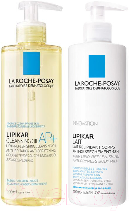 Набор косметики для тела La Roche-Posay Lipikar Масло для душа Ap+ 400мл+Молочко для сухой кожи 400мл