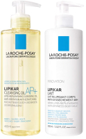 Набор косметики для тела La Roche-Posay Lipikar Масло для душа Ap+ 400мл+Молочко для сухой кожи 400мл - 