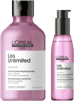 Набор косметики для волос L'Oreal Professionnel Liss Unlimited Масло 125мл+Шампунь 300мл - 