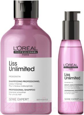 Набор косметики для волос L'Oreal Professionnel Liss Unlimited Масло 125мл+Шампунь 300мл