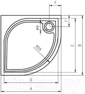 Изображение товара Душевой поддон Riho Kolping DB14 / D004002005 (90x90)