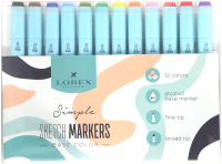 

Набор маркеров Lorex, Base Color Simple / LXSMBC12-SP
