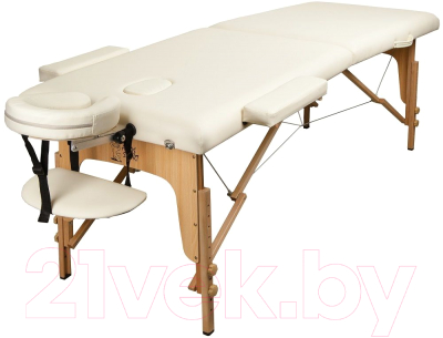 Массажный стол Atlas Sport Складной 2-с 60см (бежевый/деревянный)