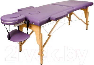 Массажный стол Atlas Sport Складной 2-с 60см (фиолетовый/деревянный)