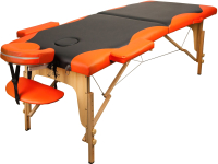 Массажный стол Atlas Sport Складной 2-с 60см (черный/оранжевый/деревянный) - 