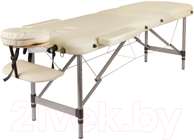 Массажный стол Atlas Sport Складной 3-с 60см (бежевый/ алюминиевый)