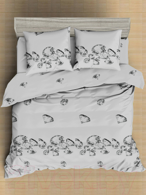Комплект постельного белья Amore Mio Мако-сатин Adamant Микрофибра Евро / 92912 (белый)